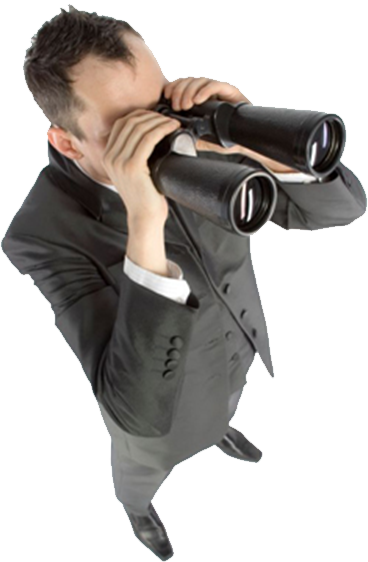 Someone Who Is - Man Looking Through Binoculars Png (368x562), Png Download