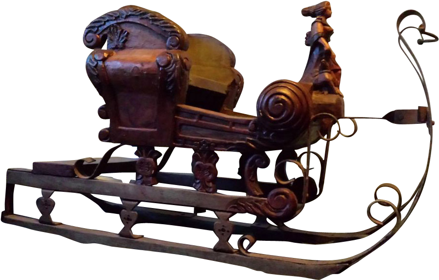 Antique Children S Child Sleigh Wooden Hand - Sled (962x962), Png Download