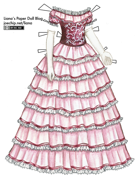 Click For Larger Version - Paper Doll Ball Gown (455x578), Png Download