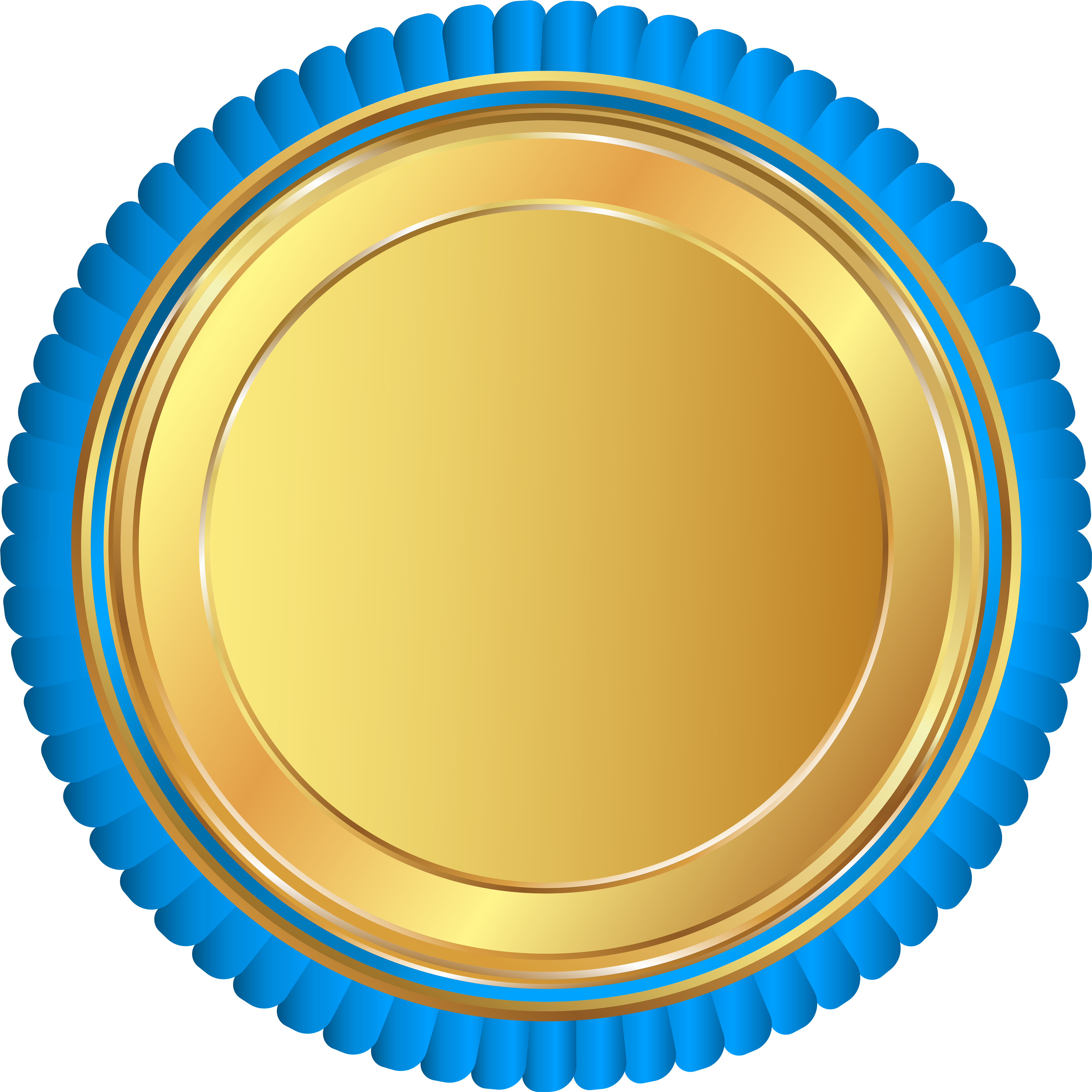 Amazing Blue Gold Seal Badge Png (6000x5999), Png Download
