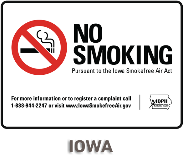 Iowa No Smoking Sign - No Smoking In Room (600x530), Png Download