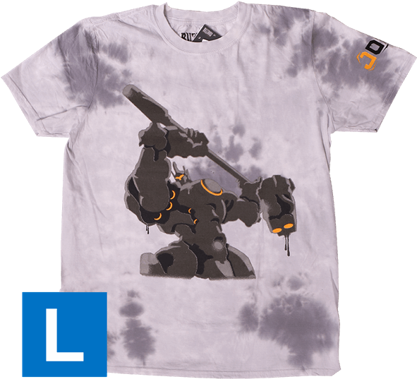 Overwatch Reinhardt Spray Decal Men's T Shirt - Overwatch Reinhardt Hammer Down Spray Tee Shirt (600x600), Png Download