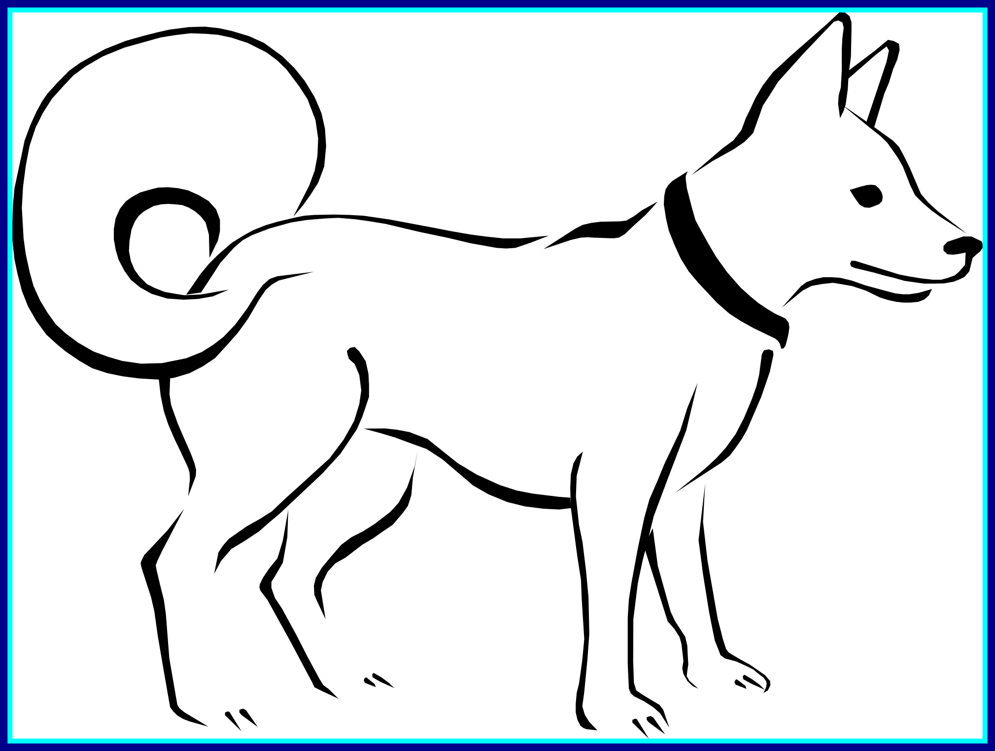 Image Royalty Free Stock Appealing For Dog Cartoon - Domestic Animals Clipart Black And White (2019x1525), Png Download