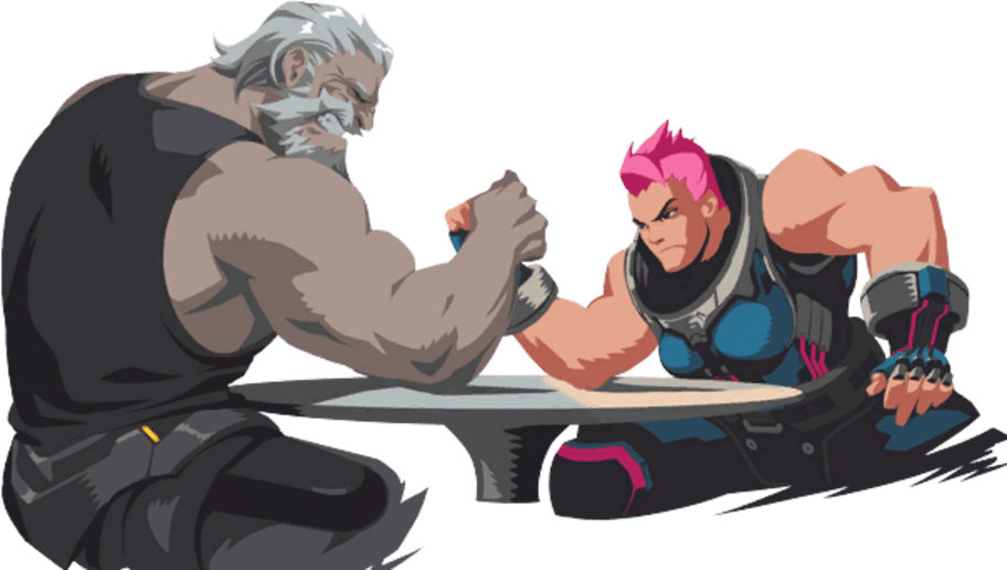 Reinhardt - Overwatch Arm Wrestling Sprays (912x516), Png Download