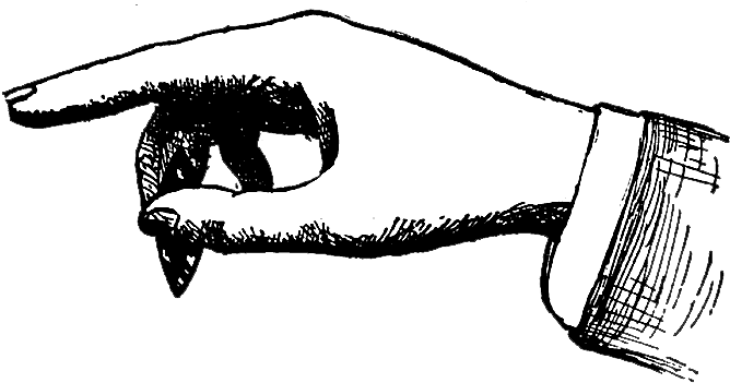 **free Vintage Digital Stamps** - Pointing Hand No Background (700x396), Png Download