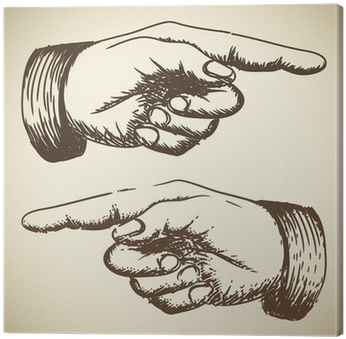 Vector Retro Vintage Pointing Hand Canvas Print • Pixers® - Don T Blame Your Behavior On Someone Else (400x400), Png Download