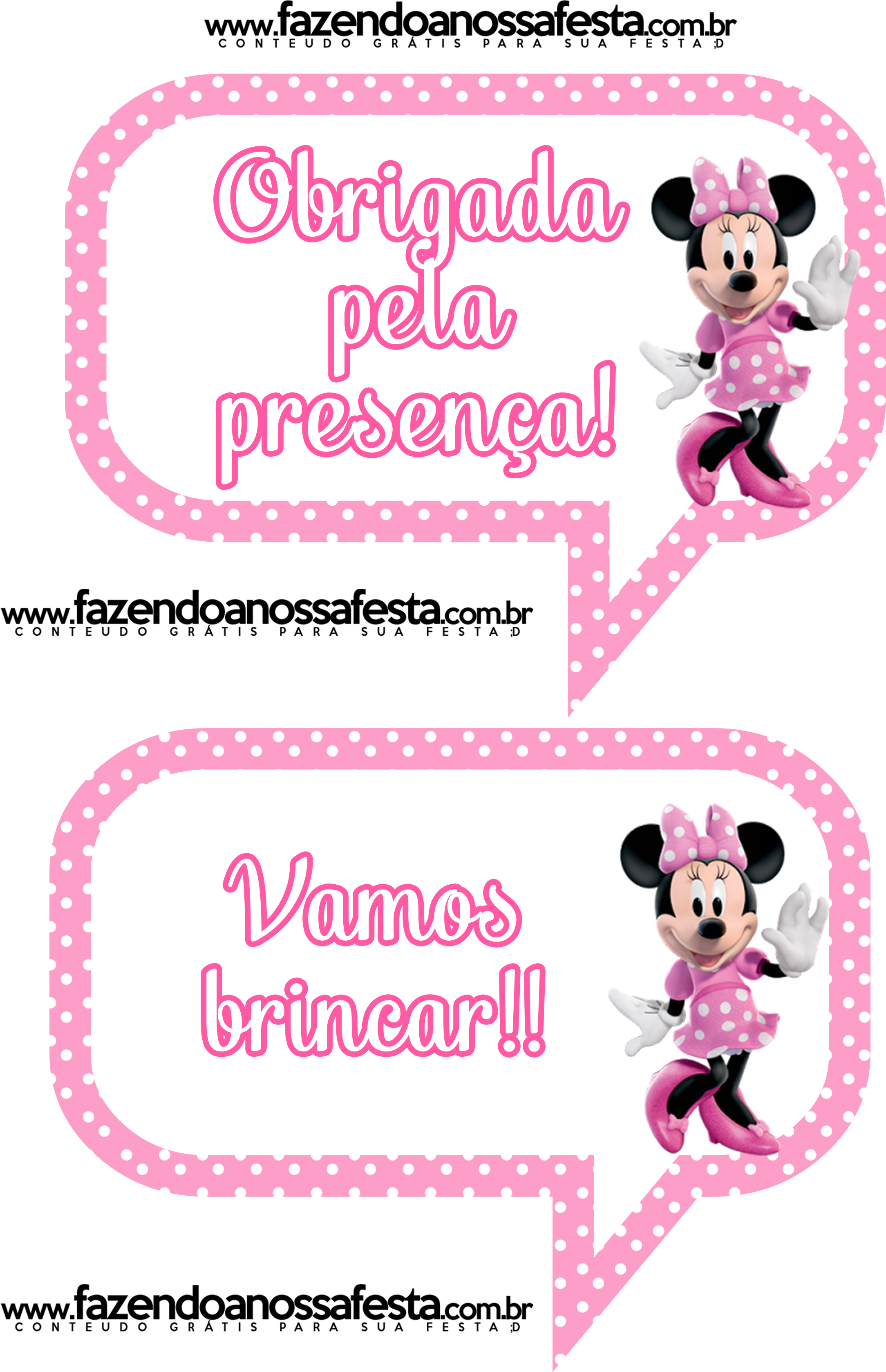 Plaquinhas Divertidas Da Minnie Rosa - Plaquinhas Para Festa Minnie Rosa (2480x3508), Png Download