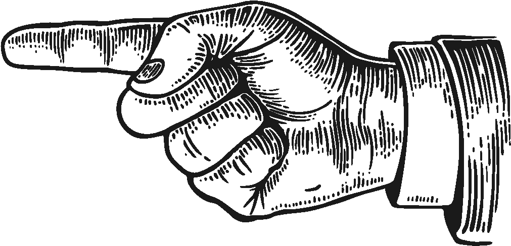 Download Transparent Vintage Engraved Illustration Of Finger Pointing