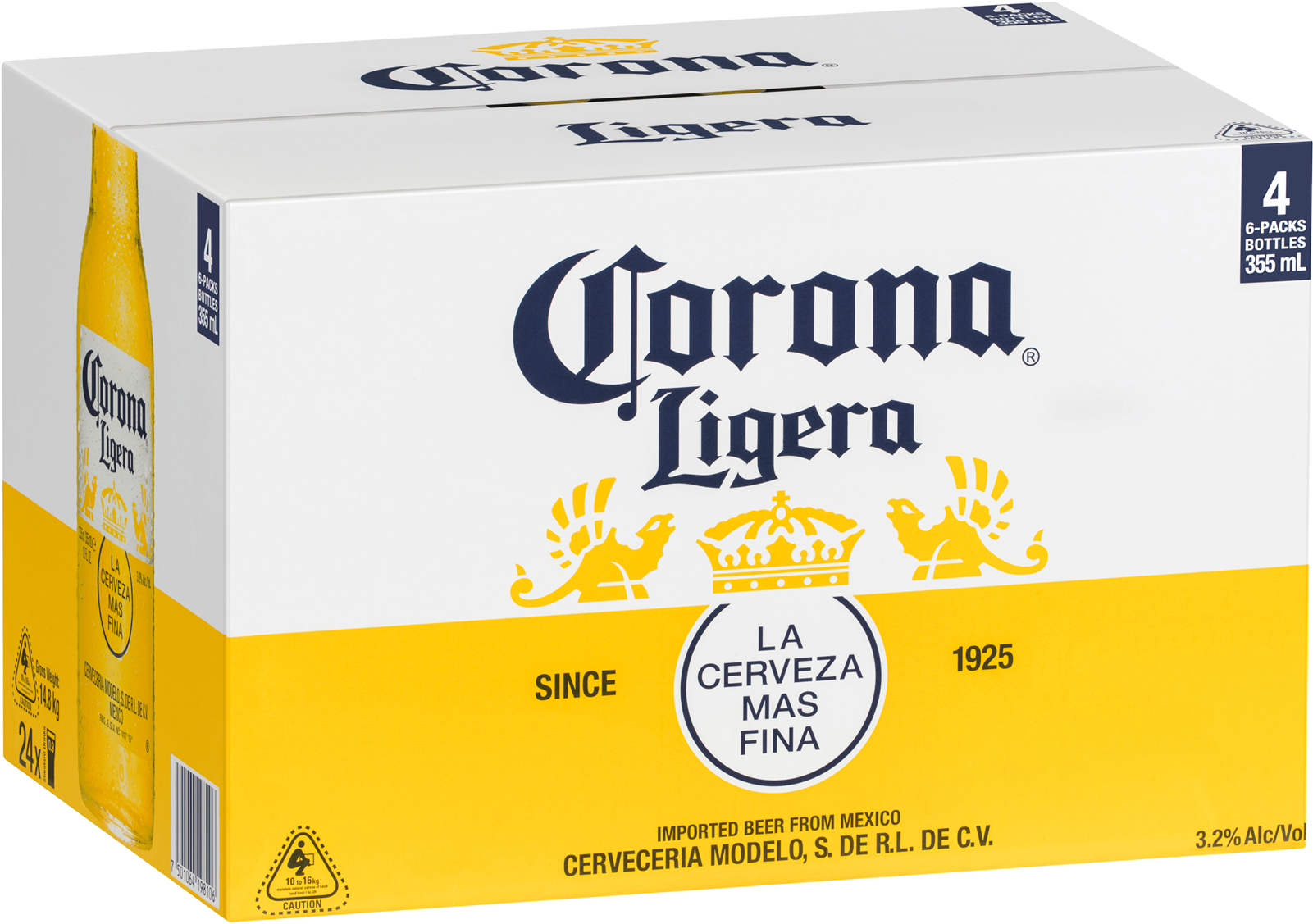 Corona Ligera Beer Bottles 355ml 24 Case - Corona Ligera (1600x2000), Png Download