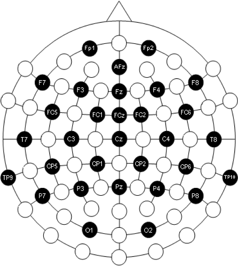 Small Equidistant 29 Channel Arrangment - 10 20 System (969x958), Png Download