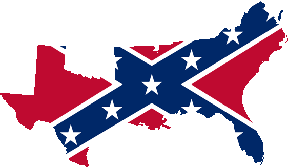 Confederate Flag Map - Confederate States Of America Dixie (562x326), Png Download