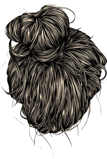 Tumblr Transparent Hipster - Caricatura De Mujer Con Chongo (500x667), Png Download