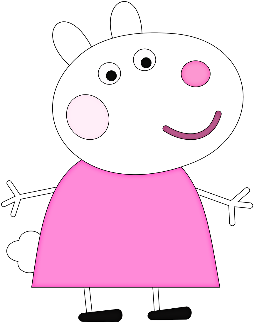 Minus Disney Pig, Pig Character, Peppa Pig Family, - Peppa Pig Characters Clip Art (900x1136), Png Download