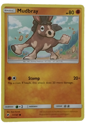 1-mudbray - Carte Pokémon 77/147 Tiboudet 80 Pv (320x428), Png Download