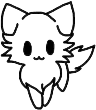 Kawaii Kitty Transparent Lineart By Nimitsu-d65b2hz - Cute Kitten Line Art (400x533), Png Download