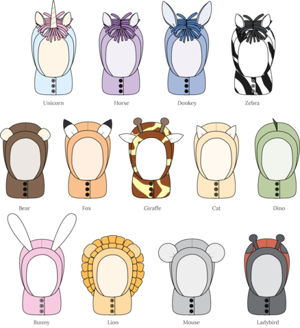 Twig Tale Wild Things Hooded Scarf Animal Option Views - Wild Things (438x480), Png Download