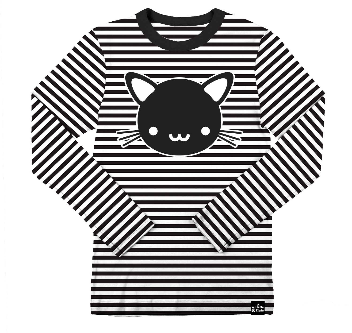 Kawaii Cat Striped T-shirt - Guess Jeans X Asap Rocky T Shirt (1500x1500), Png Download