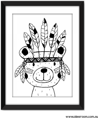 Wild Things Bear Print - Kids Room Bear Prints (500x500), Png Download