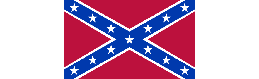 The Confederate Flag - Blue And Red Flag With Stars (884x270), Png Download