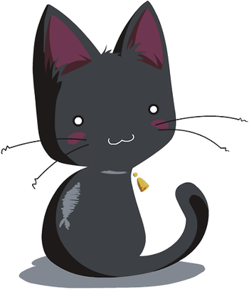 Kawaii Cat ^ - Kawaii Black Cat Cartoon (350x406), Png Download