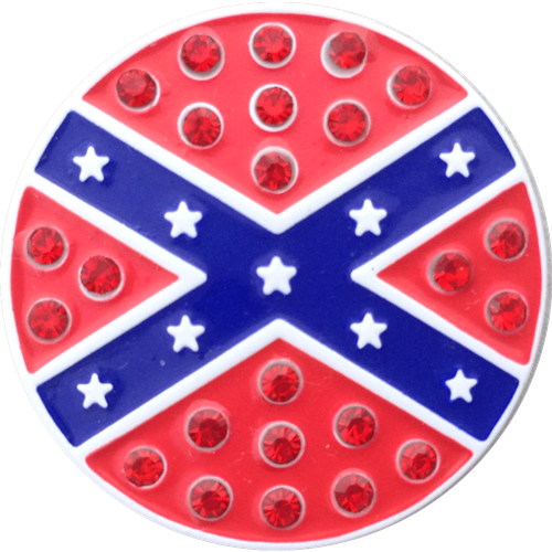 Rebel Flag Ball Marker & Hat Clip With Crystals - Southern Nation: The New Rise (500x500), Png Download
