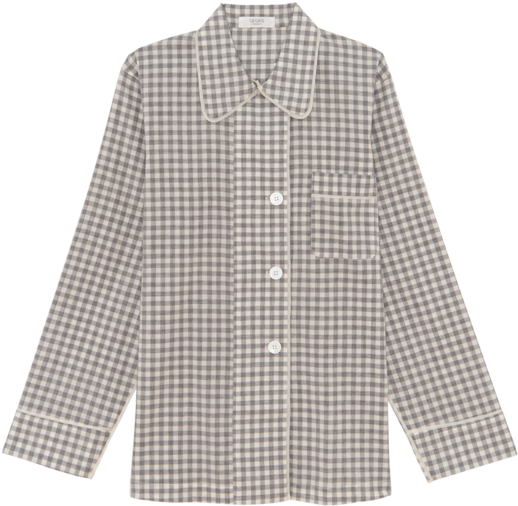 Kate Pajama Top Fog Gingham - Shirt (600x600), Png Download