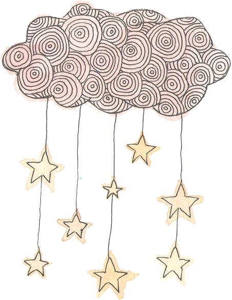 Clouds And Stars Png (500x670), Png Download
