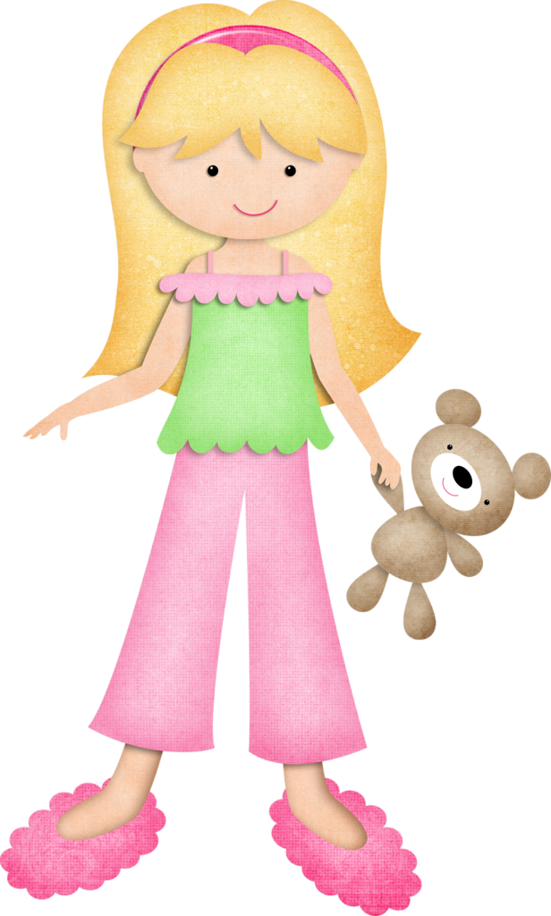Teddy Clipart Kid Pajamas - Put On Pajamas Clip Art (616x1024), Png Download