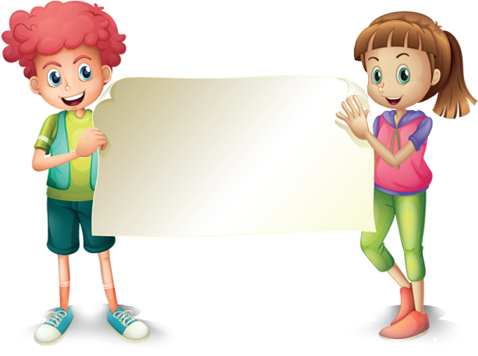 Ninos Mensaje - Dos Niños Agarrando Un Cartel (749x552), Png Download