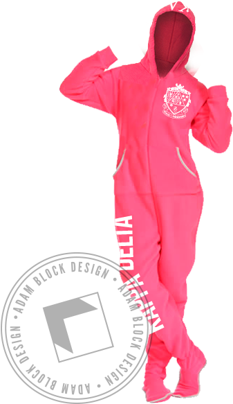 Kappa Delta Footy Pajamas - Hoodie (464x585), Png Download