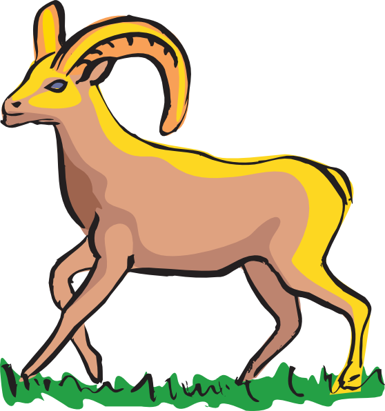 Original Png Clip Art File Walking Bighorn Sheep Art (558x596), Png Download