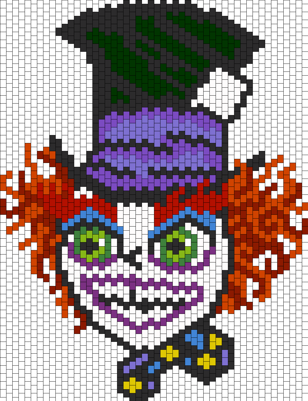 Crazy Mad Hatter Bead Pattern - Mad Hatter Perler Pattern (1050x1363), Png Download