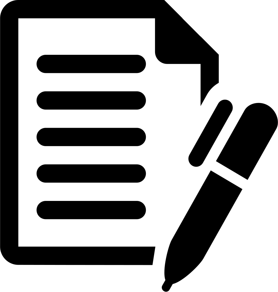 Contract Banner Black And White Library - Signature Free Vector Icon (936x981), Png Download