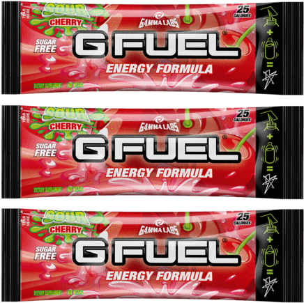 Sour Cherry 3 Pack - Gamma Labs G Fuel Blue Ice Stick Pack Box (20 Servings) (480x480), Png Download