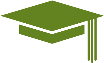 Graduation Cap - Green College Icon (550x254), Png Download