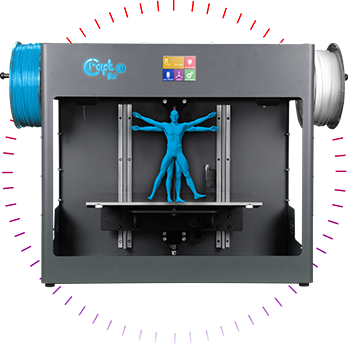 Leonardo's Vitruvius In Craftbot 3d Printer - Craftbot 3 (348x345), Png Download
