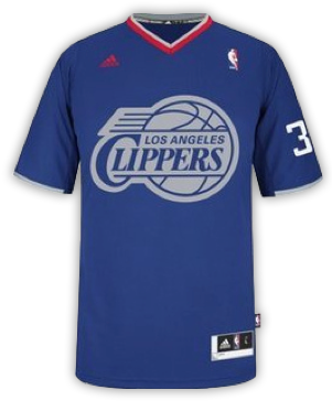 The Team Logo Was Made Of A Reflective Chrome To “help - Clippers Christmas Jersey 2013 (300x450), Png Download