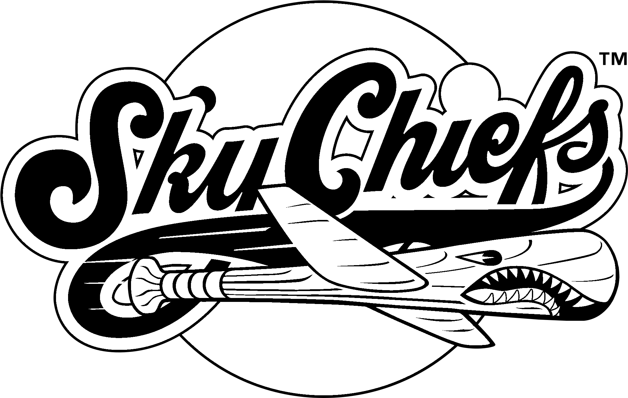 Syracuse Skychiefs Logo Black And White - Calligraphy (2400x2400), Png Download