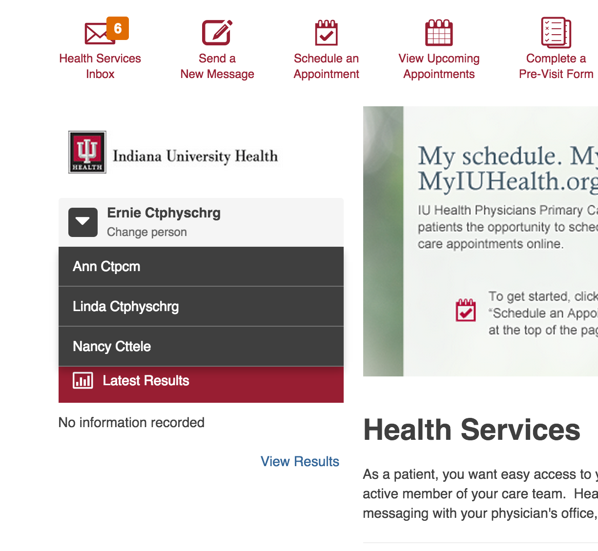 The Drop-down Box, Found Above The Lab Results On The - Indiana University Health (1225x1130), Png Download
