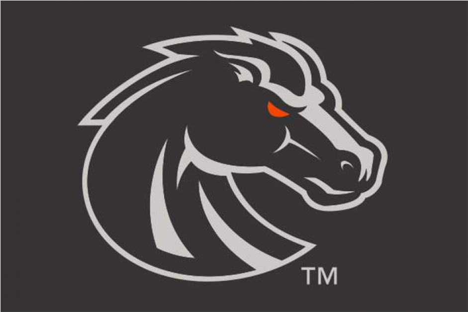 Boise State Bronco Logo Black (940x940), Png Download