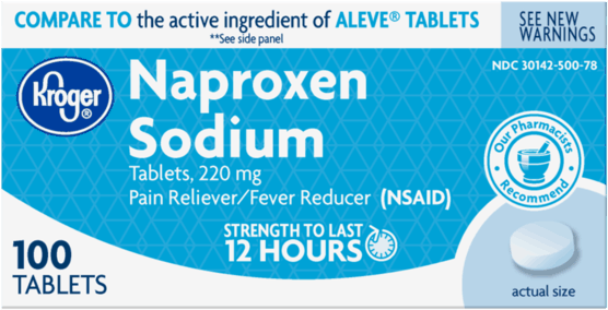 100 Ct Kroger Naproxen Sodium (600x600), Png Download