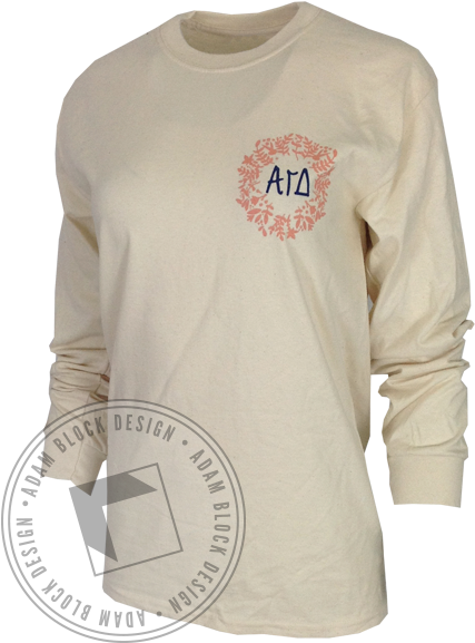 Alpha Gamma Delta Floral Longsleeve - Crew Neck Sweatshirt Sorority (464x585), Png Download