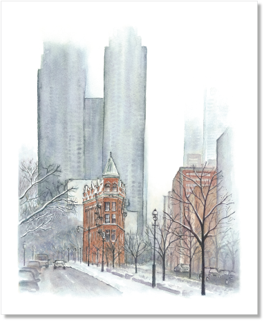 Toronto Flatiron Building Archival Print - Gooderham Building (428x554), Png Download