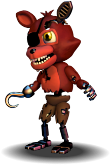 Fnaf World Png Image Black And White Library - Fnaf World Sinister Foxy (400x400), Png Download