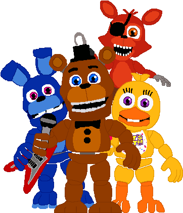 Fnaf World Trace -fnaf 1 Characters - Cartoon (1100x596), Png Download