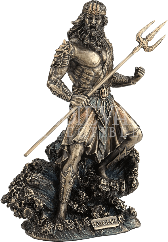 Poseidon Statue (850x850), Png Download