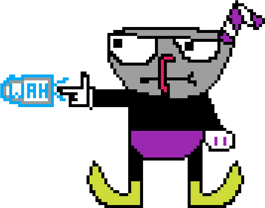 Waluigi, In The Style Of Cuphead - Waluigi Pixel Art (1200x1000), Png Download