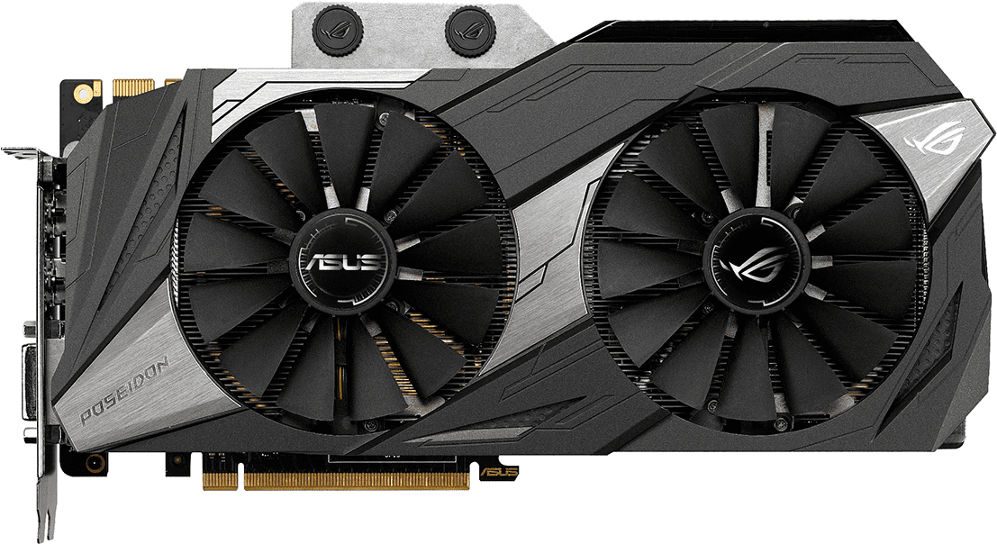 Asus Rog Poseidon Geforce® Gtx 1080 Ti Platinum Edition - Asus Geforce Gtx 1080 Ti 11gb Poseidon (1200x650), Png Download