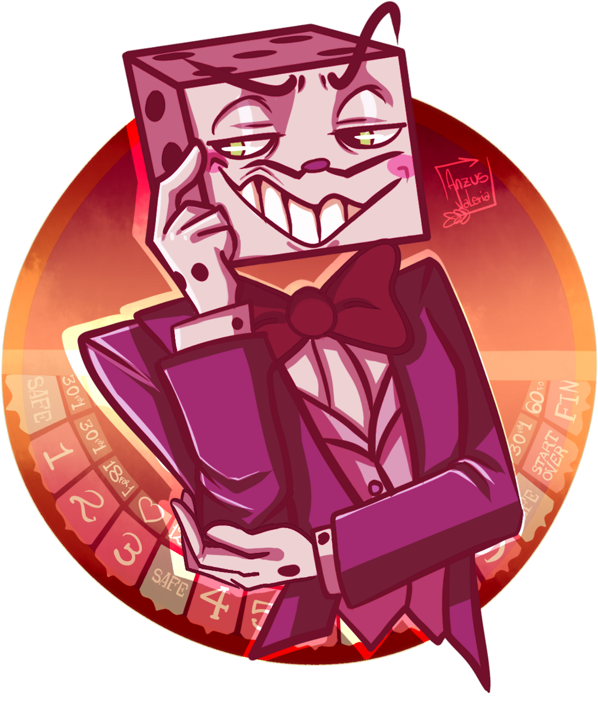 King Dice Cuphead Boss Cuphead Cuphead Fanart Cuphead - Illustration (1280x1536), Png Download