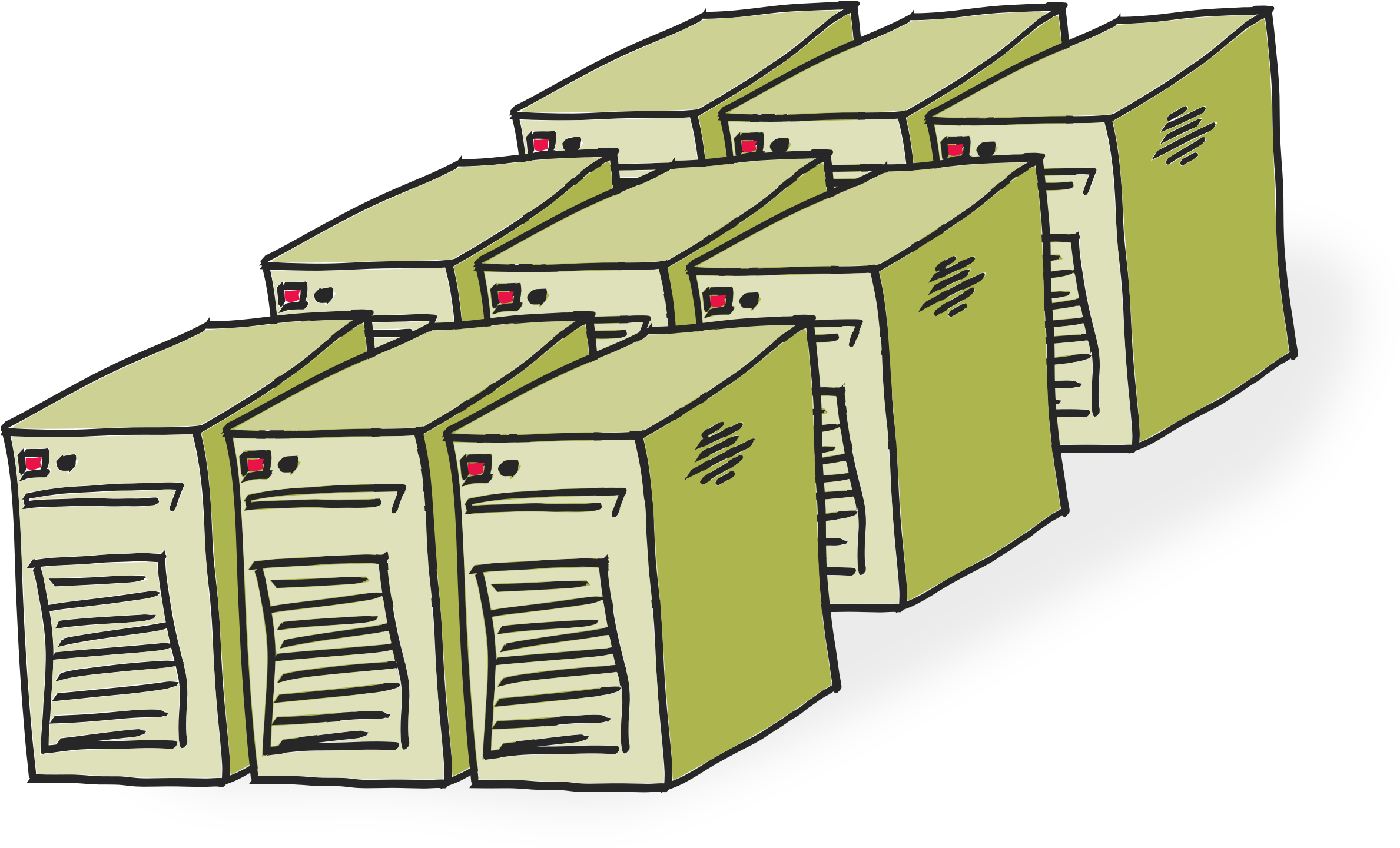 This Free Icons Png Design Of Comic-style Servers (2400x1460), Png Download